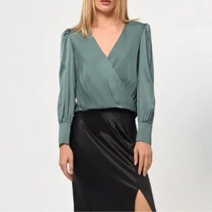 Abercrombie & Fitch Satin Wrap Bodysuit